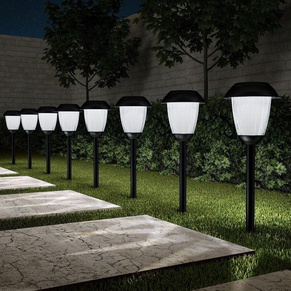 Pure Garden Solar Outdoor Path Lights Set of 8 Rechargeable Lights
